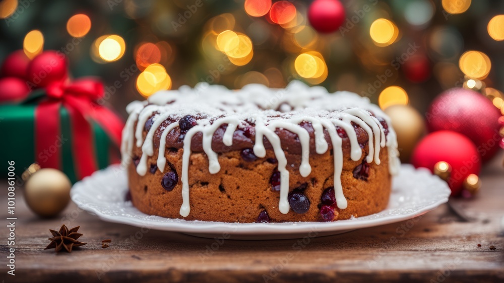 christmas cake with chocolate christmas cake with chocolate
