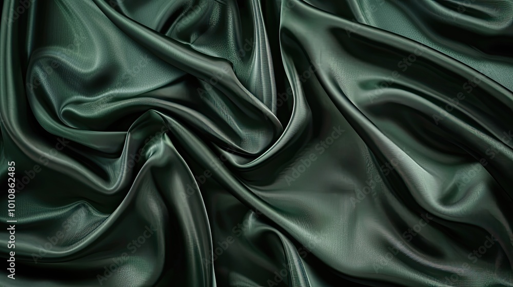 Fototapeta premium Elegant silk green background. Background texture.
