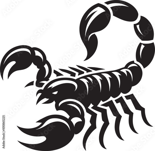 Scorpion insect Silhouette isolated on a white background Minimalist Scorpion vector shape photo