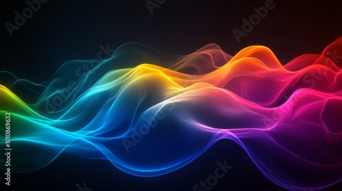 Wallpaper Mural Colorful Abstract Light Waves Torontodigital.ca