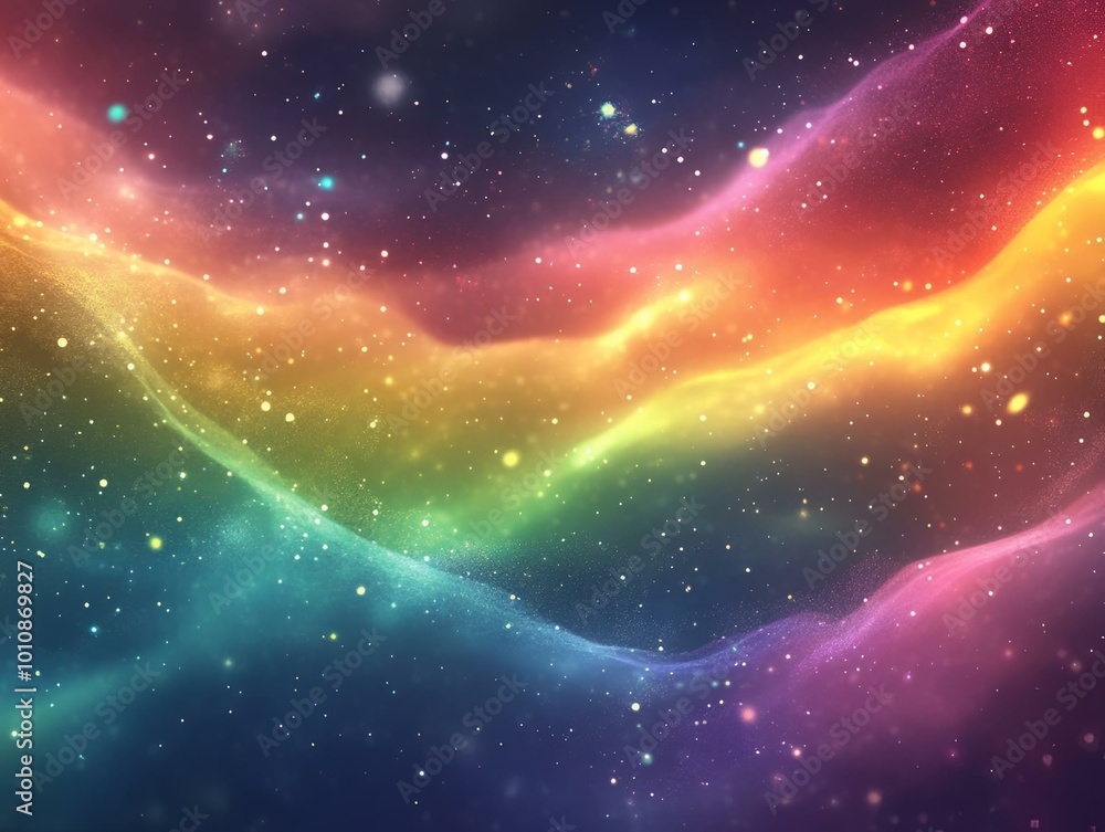 Vibrant Rainbow Colored Curves Flowing in Abstract Wave Pattern for Creative Design Background. Vibrant Rainbow Colored Curves Flowing in Abstract Wave Pattern for Creative Design Background.