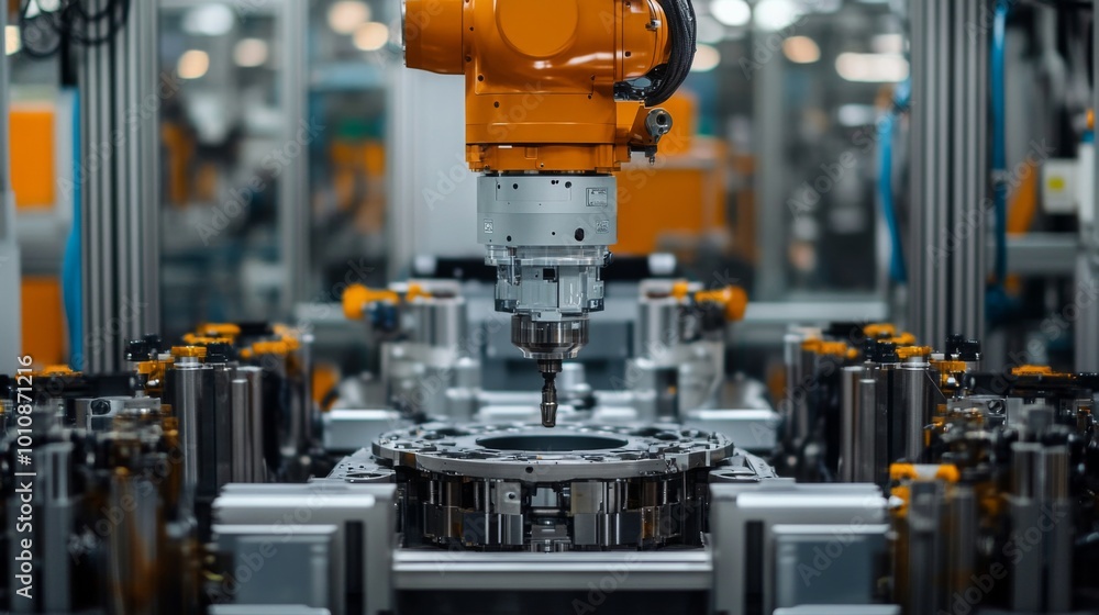 Robot Arm in Modern Factory Robot Arm in Modern Factory