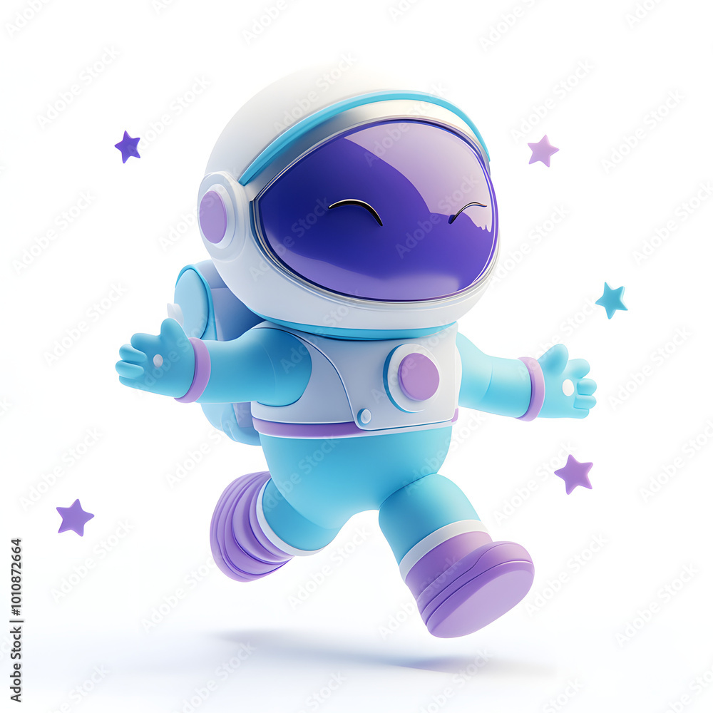 Cute 3d render of a astronaut holding a star Cute 3d render of a astronaut holding a star