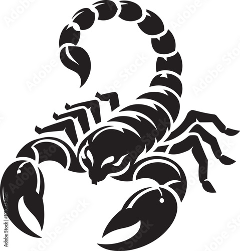 Scorpion insect Silhouette isolated on a white background Minimalist Scorpion vector shape