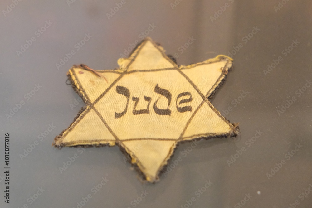 Star of Davyd on material with inscription Jude