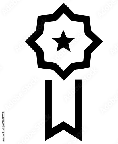 Achievement badge icon representing corporate success and recognition in business and marketing