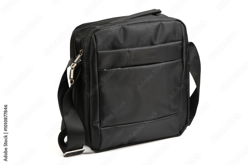 Isolated men's shoulder bag on white. Men's shoulder bag and handbag. Isolated men's shoulder bag on white. Men's shoulder bag and handbag.
