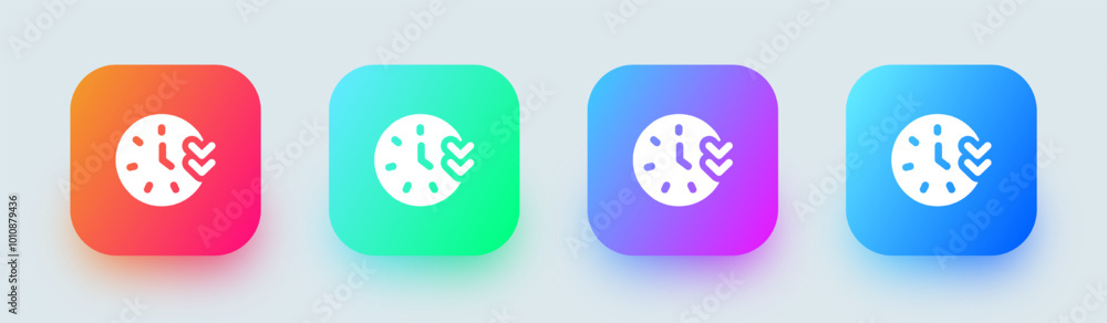 Slow solid icon in square gradient colors. Measure signs vector illustration. Slow solid icon in square gradient colors. Measure signs vector illustration.