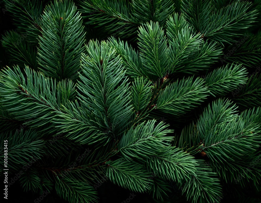 Dense green pine branches create a lush, vibrant texture, emphasizing the natural beauty of the needles in a close-up view Dense green pine branches create a lush, vibrant texture, emphasizing the natural beauty of the needles in a close-up view