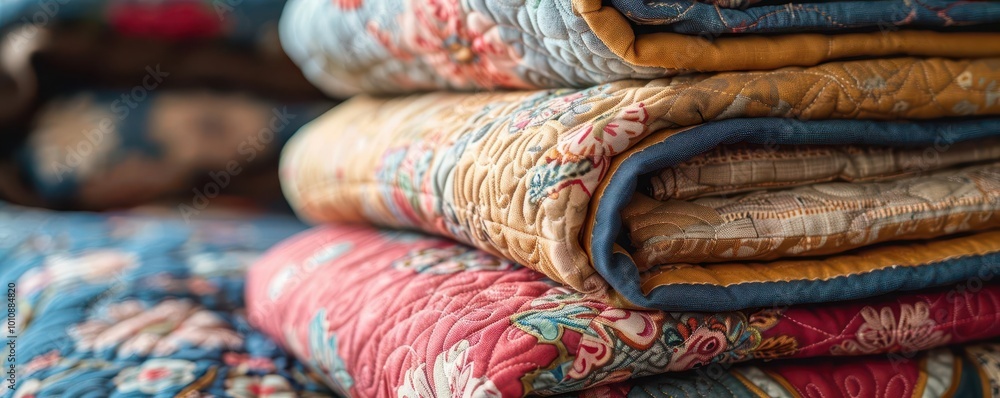 Handmade quilts with intricate patterns, artistic and cozy, Artisan, Soft tones, Photograph, Craftsmanship Handmade quilts with intricate patterns, artistic and cozy, Artisan, Soft tones, Photograph, Craftsmanship
