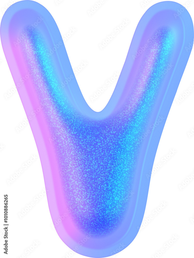 3D Holographic liquid Y2k Chrome alphabet Letter v 3D Holographic liquid Y2k Chrome alphabet Letter v
