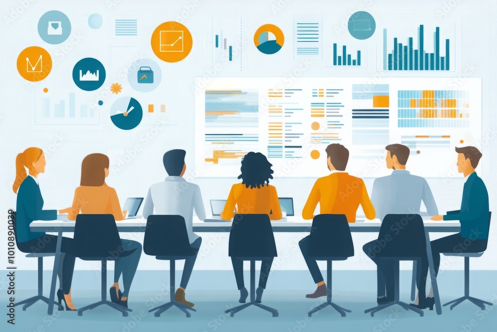 Business Meeting with Data Visualization Business Meeting with Data Visualization