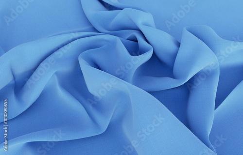 Elegant drapery of delicate blue fabric.