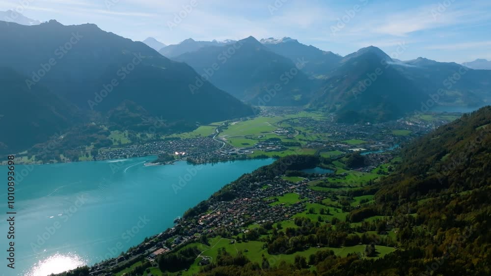Aerial view of Interlaken in Switzerland. Aerial view of Interlaken in Switzerland.