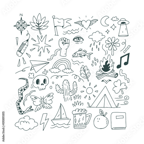 Doodle Sketch, free hand, freedom, journey