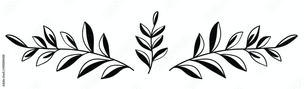 Floral divider freehand drawing vector illustration. Floral divider freehand drawing vector illustration.