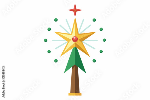 twinkling tree topper vector color