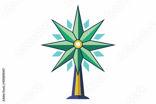 twinkling tree topper vector color