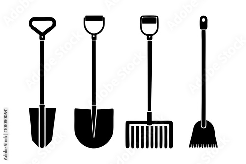 Collection of Gardening Tools Silhouette for Enthusiasts