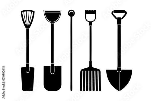 Collection of Gardening Tools Silhouette for Enthusiasts