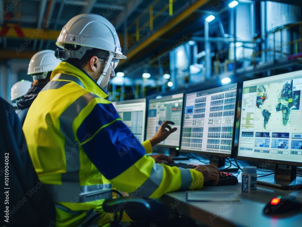 Fototapeta premium Industrial Control Room Worker