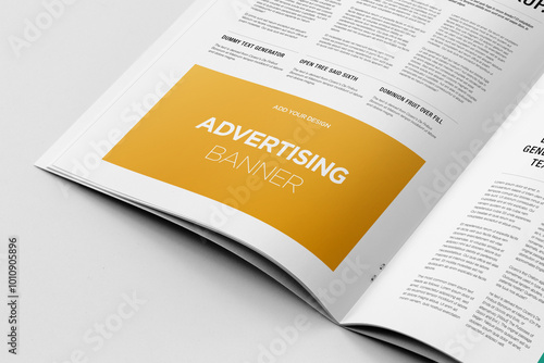 Newspaper Advertising Magazine Brochure Mockup 3D Rendering