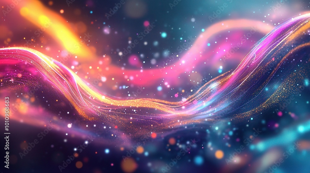 Vibrant Abstract Waves in Colorful Background Vibrant Abstract Waves in Colorful Background