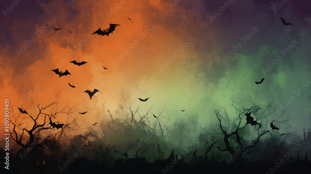 Rough, gritty texture background. Halloween theme, dark and moody colors like orange, black, dark purple, and green. Cracks, scratches, and patches, for graphic design. skeletons, bats, ghost, pumpkin Rough, gritty texture background. Halloween theme, dark and moody colors like orange, black, dark purple, and green. Cracks, scratches, and patches, for graphic design. skeletons, bats, ghost, pumpkin