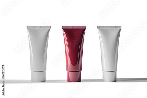 Tubes template for cosmetic packaging mock up isolated on white background