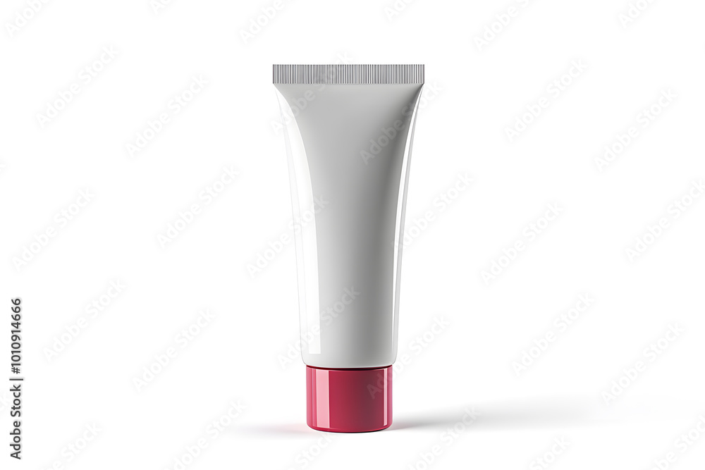 A white tube template for cosmetic packaging mock up isolated on white background A white tube template for cosmetic packaging mock up isolated on white background