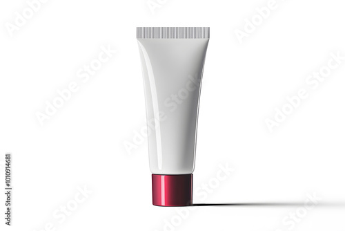 A white tube template for cosmetic packaging mock up isolated on white background