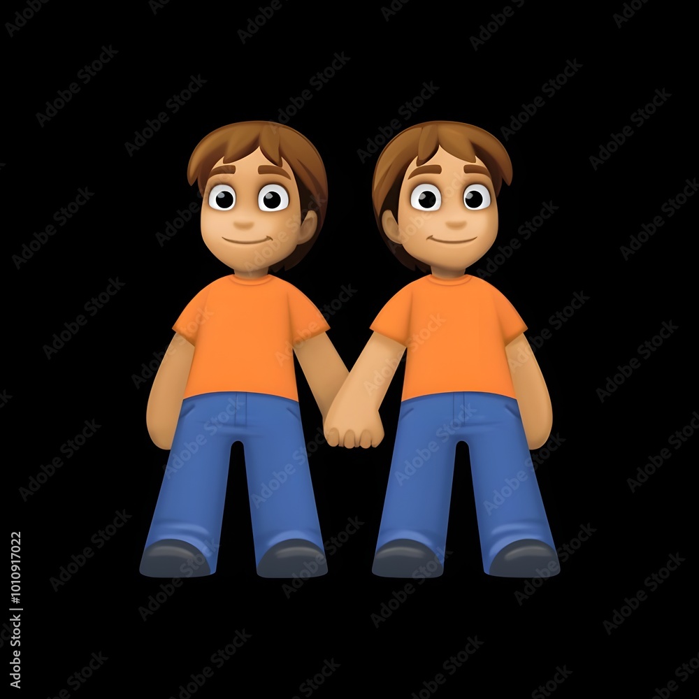 Fotografie Two People Holding Hands Emoji