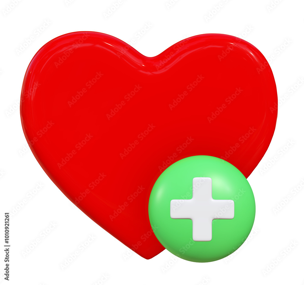 Heart with plus sign. Red and green element. Hospital sign. Medical concept. Heart with plus sign. Red and green element. Hospital sign. Medical concept.