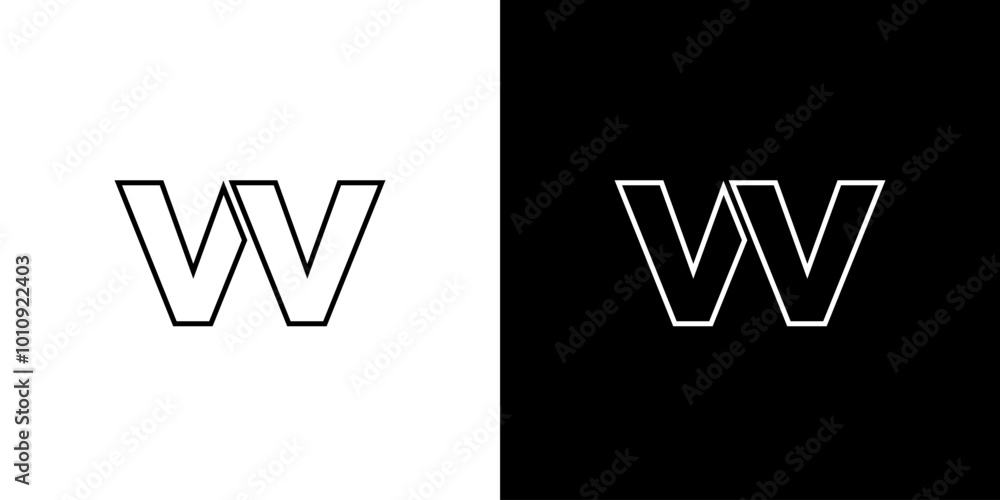 Letter V and V, VV logo design template. Minimal monogram initial based logotype. Letter V and V, VV logo design template. Minimal monogram initial based logotype.