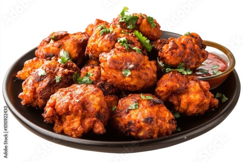 wings with vegetables and leafy on white