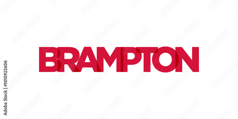 Brampton in the Canada emblem. The design features a geometric style, vector illustration with bold typography in a modern font. The graphic slogan lettering. Brampton in the Canada emblem. The design features a geometric style, vector illustration with bold typography in a modern font. The graphic slogan lettering.