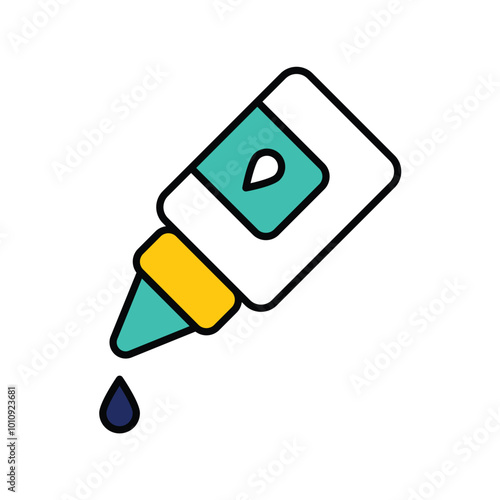 eye drops color line icon with white background vector stock illustration