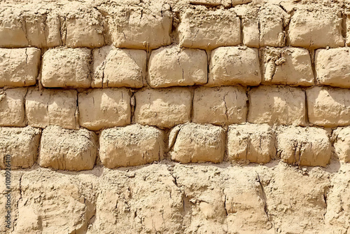 Mud Brick Wall.Old Brick Texture Background,  mud wall, brick wall  photo