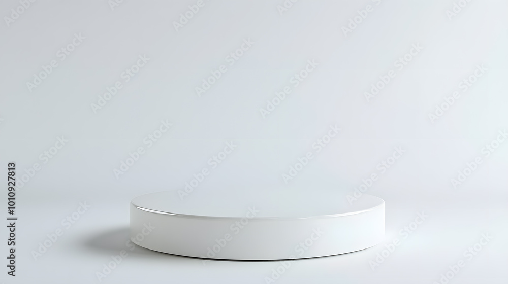 3d simple white round podium isolated on white background. Stage for product presentation mock up. 3d simple white round podium isolated on white background. Stage for product presentation mock up.