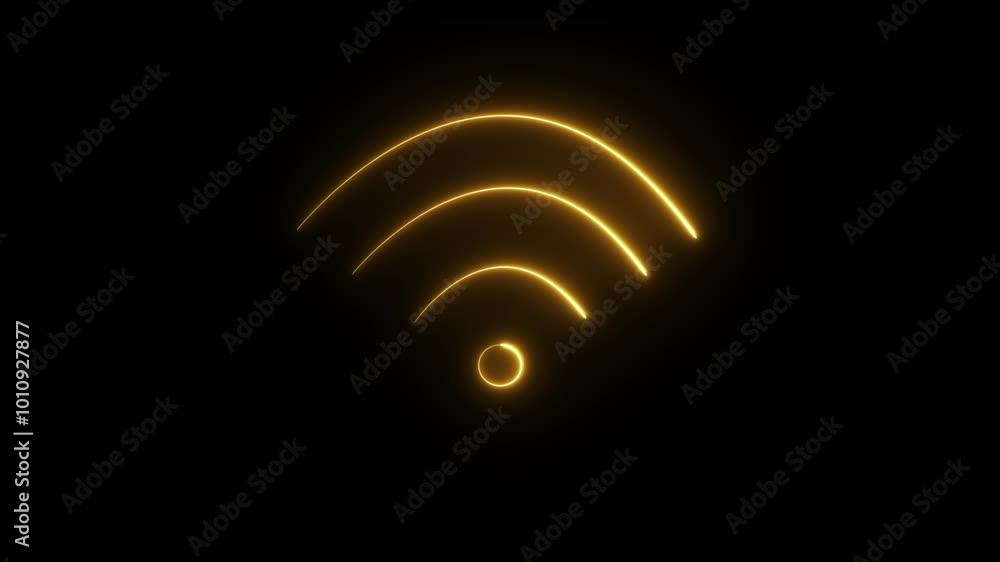 Neon Wi Fi animation. Glowing internet icon animation. Neon Wi Fi animation. Glowing internet icon animation.