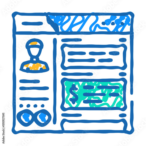 blog monetization doodle icon sketch vector. blog monetization sign. isolated symbol illustration