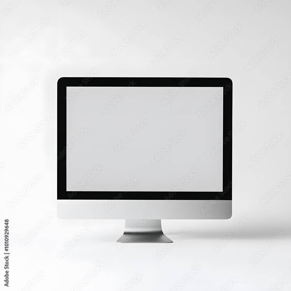 Personal computer mockup in front with empty screen on white background Personal computer mockup in front with empty screen on white background