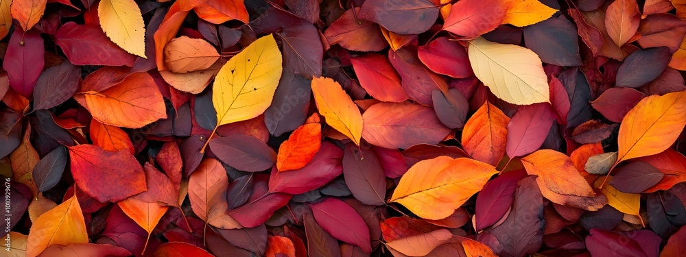 A pile of autumn leaves on the ground, seen from above. The colors range from deep brown to vibrant orange and yellow, creating an intricate pattern that resembles nature's artistry A pile of autumn leaves on the ground, seen from above. The colors range from deep brown to vibrant orange and yellow, creating an intricate pattern that resembles nature's artistry