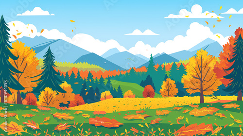 autumn landscape illustration