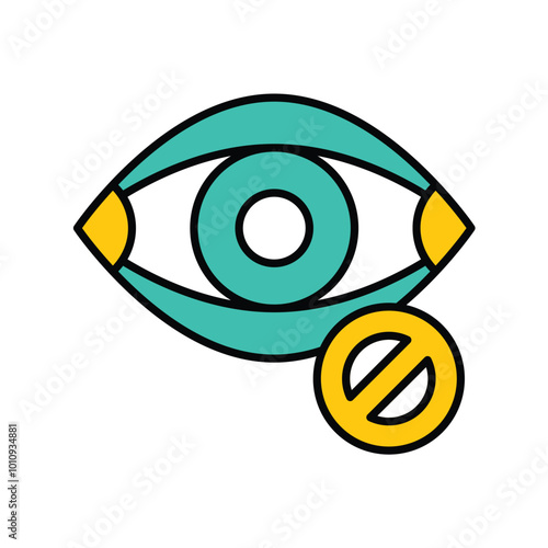 blind color line icon with white background vector stock illustration