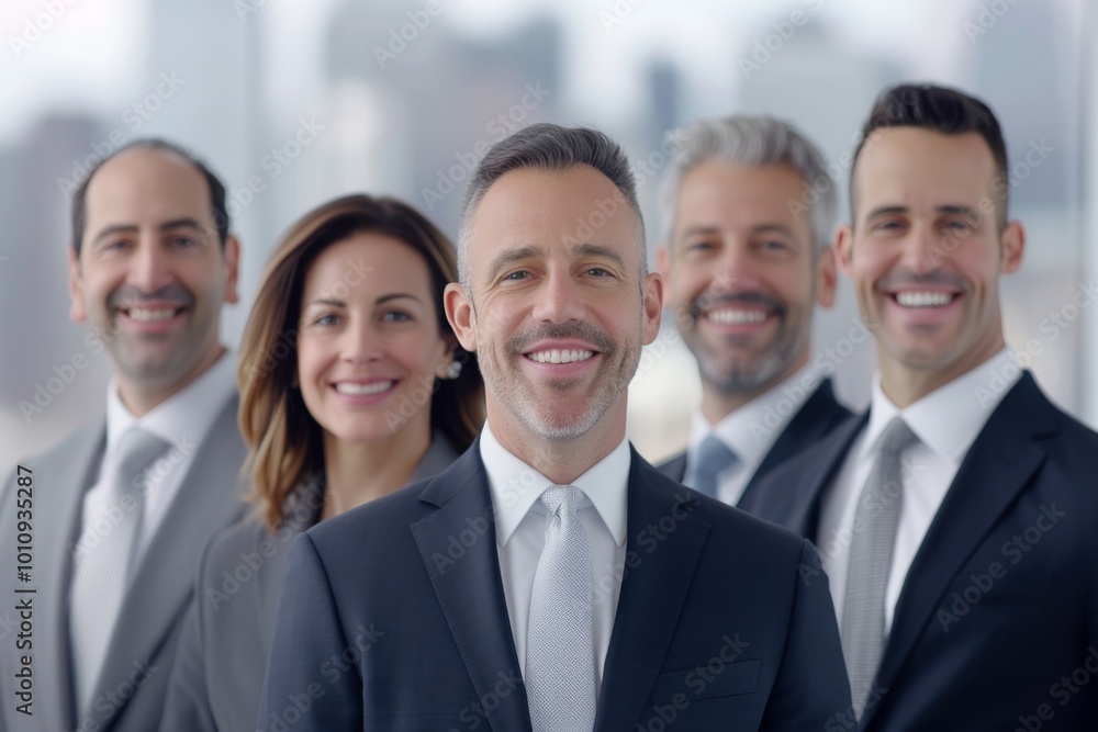 Professional Business Team in Modern Office Setting Exuding Confidence Professional Business Team in Modern Office Setting Exuding Confidence