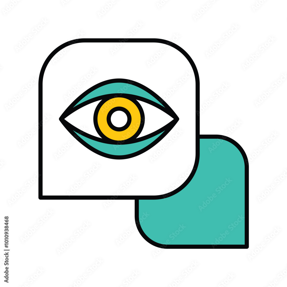 Naklejka premium speech bubble color line icon with white background vector stock illustration