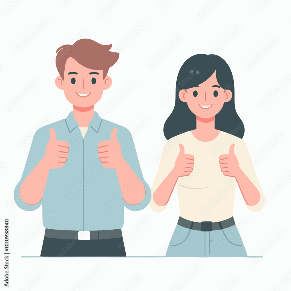 flat illustration of a person character raising a thumbs up flat illustration of a person character raising a thumbs up