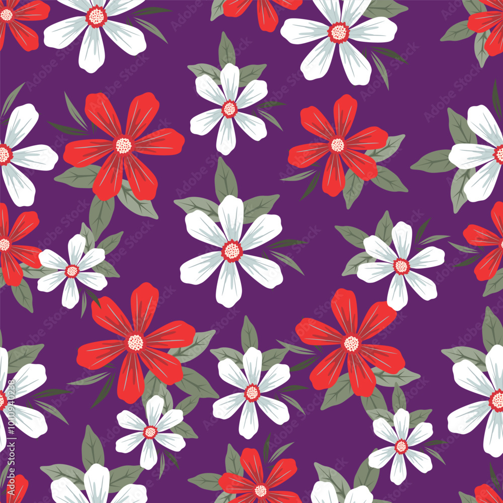 Beautiful pattern with flowers and leaf. Floral vector illustration. Beautiful pattern with flowers and leaf. Floral vector illustration.