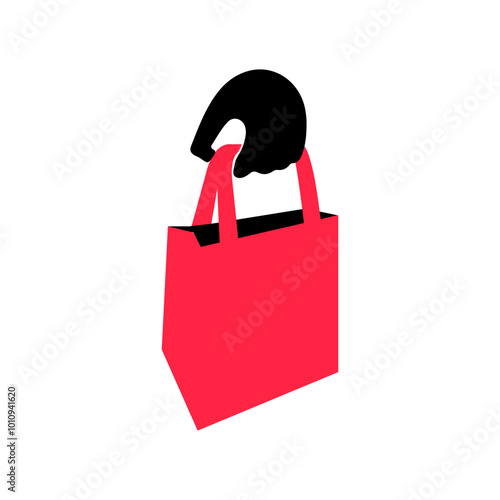 Bag in Hand Delivery Icon – Doorstep Delivery & Takeaway Service Vector